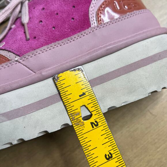 UGG Platform Sneakers Pink Suede Leather Chunky Womens Size 9 - Picture 7 of 16